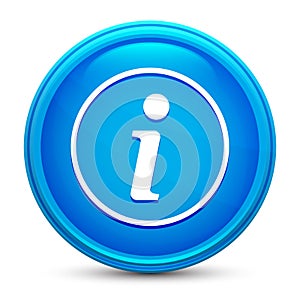 Info icon glass shiny blue round button isolated design vector illustration