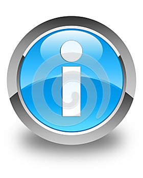 Info icon glossy cyan blue round button
