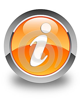 Info icon glossy orange round button