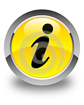 Info icon glossy yellow round button