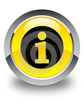 Info icon glossy yellow round button