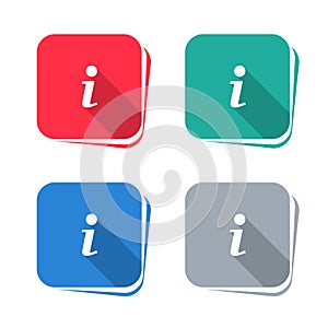 Info icon on square button