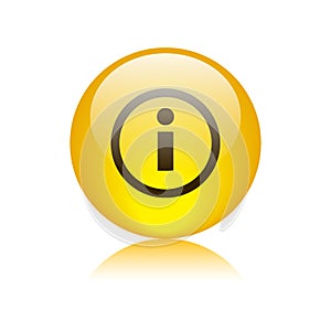 Info icon web button golden yellow