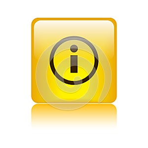 Info icon web button golden yellow