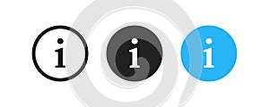 Info, line and color simple ison set. Inform button concept in vector flat photo