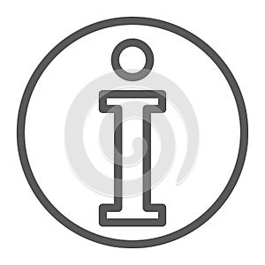 Info line icon, help and inform, information sign, vector graphics, a linear pattern on a white background.