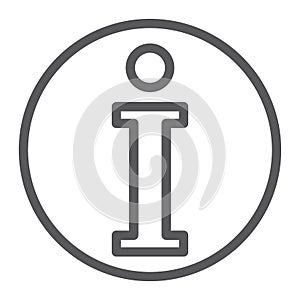 Info line icon, help and inform, information sign, vector graphics, a linear pattern on a white background. photo