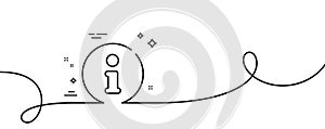 Info line icon. Help inform sign. Continuous line with curl. Vector