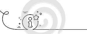 Info line icon. Help inform sign. Continuous line with curl. Vector