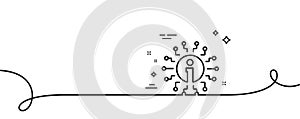Info line icon. Information center sign. Continuous line with curl. Vector