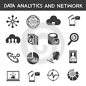 Info management, data analytic icons