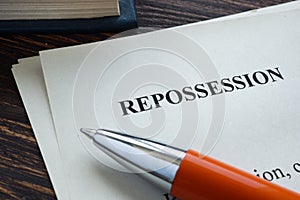 Info about Repossession on the piece of paper.