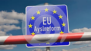 Info sign EU asylum reform