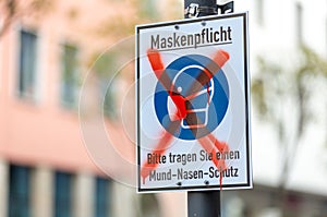 Info sign in a german city with german text. photo