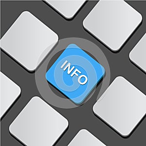 Info text on a button keyboard. Illustration