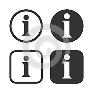 Info vector icon. Information symbol. Helpdesk service and support button sign. I point help logo.