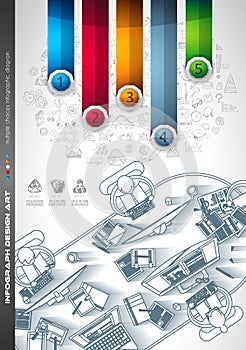 Infograph Brochure template with a lot of choices and a lot of infographic design elements