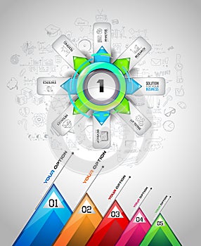 Infograph template with multiple choices and a lot of infographic design elements