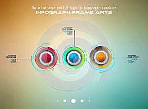 Infograph template with multiple choices and a lot of infographic design elements and mockups.