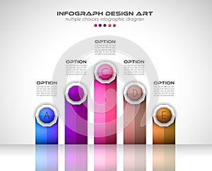 Infograph template with multiple choices and a lot of infographic design elements