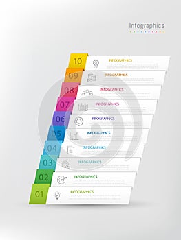 Infographic 10 options design elements for your business data. Vector