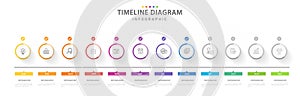 Infographic 12 Months modern Timeline Roadmap diagram calendar