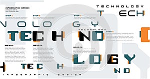 Abstract technology background with icons stock illustration Technology, Infographic, Connection, Typographies - Infographic