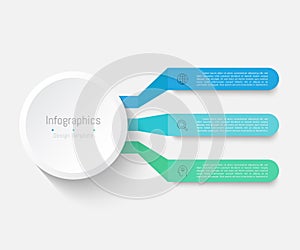 Infographic 3 options design elements for your business data. Vector