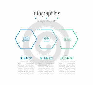 Infographic 3 options design elements for your business data. Vector