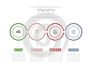 Infographic 4 options design elements for your business data. Vector