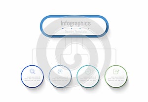 Infographic 4 options design elements for your business data. Vector