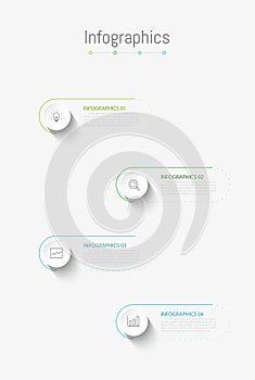 Infographic 4 options design elements for your business data. Vector