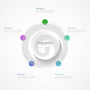 Infographic 5 options design elements for your business data. Vector