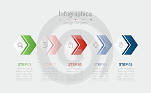 Infographic 5 options design elements for your business data. Vector