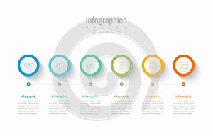 Infographic 6 options design elements for your business data. Vector