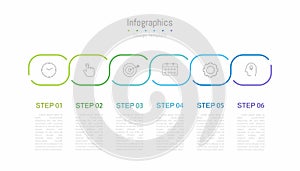 Infographic 6 options design elements for your business data. Vector