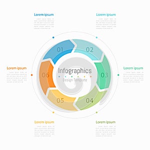 Infographic 6 options design elements for your business data. Vector