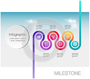 Infographic 6 step road map template