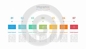 Infographic 7 options design elements for your business data. Vector