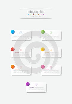 Infographic 7 options design elements for your business data. Vector