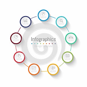 Infographic 9 options design elements for your business data. Vector