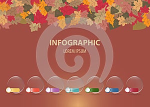 Infographic in autumnal decoration ready for your text