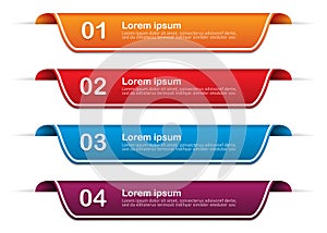 Infographic banners with 4 options, steps. Mockup template. Vector illustration