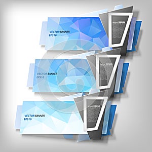 Infographic banners set, origami styled vector