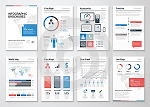 Infographic brochure vector elements collection for business