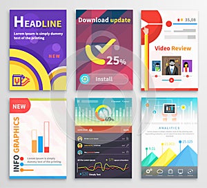 Infographic Business Brochures Banners Set