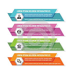 Infographic business concept - colored horizontal vector banners. Infographic template. Design elements