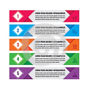 Infographic business concept - colored horizontal vector banners. Infographic template. Infographics design elements