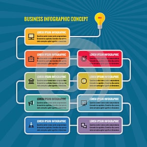 Infographic business concept illustration. Lightbulb - creative idea process banners.