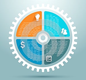 Infographic Business Flat Cog Graphic